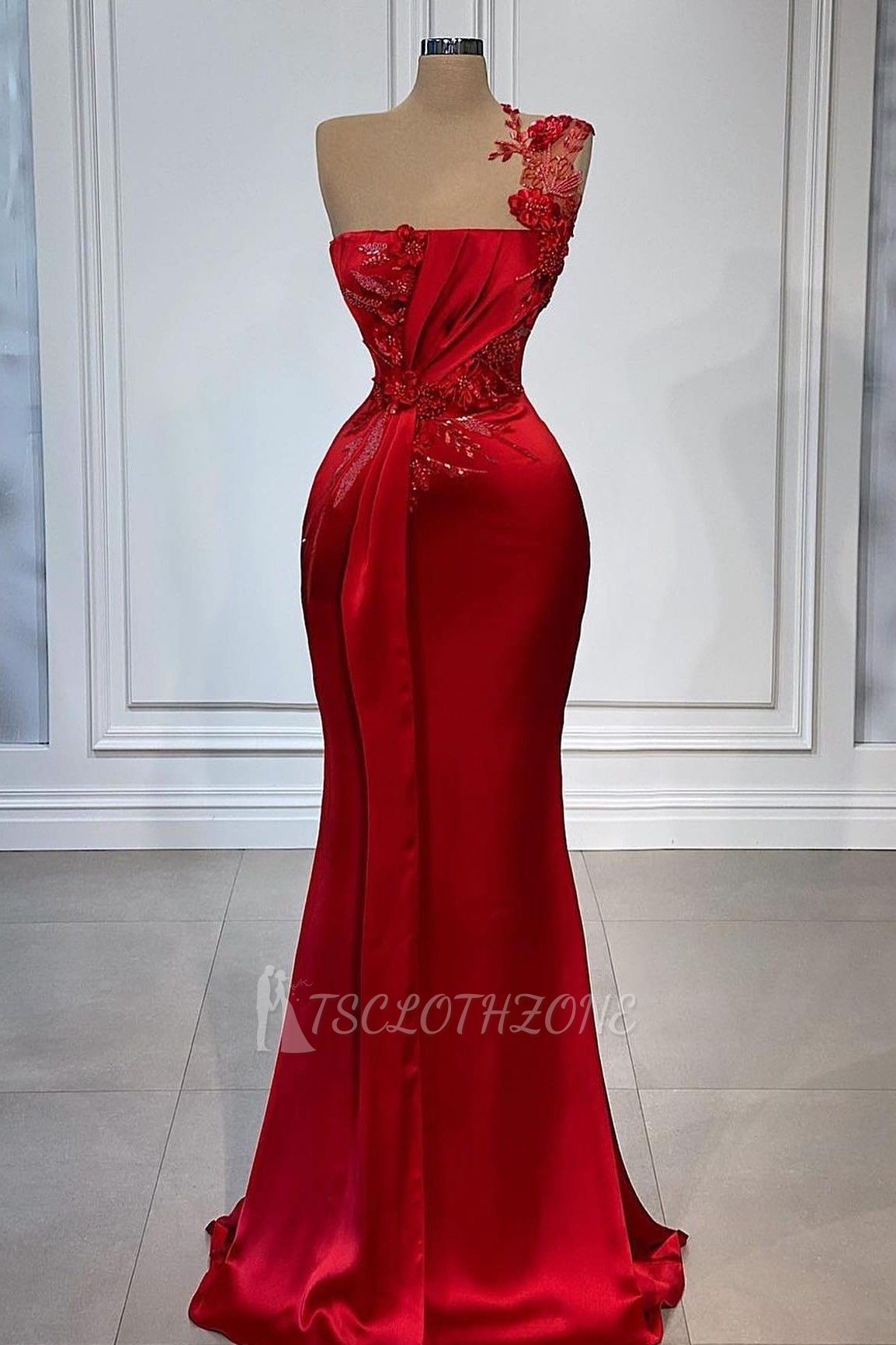 Wunderschönes rotes langes Meerjungfrau-Abendkleid | Glitzer-Abschlussballkleid