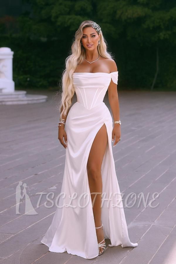 Plain Evening Dresses Long White | Cheap prom dresses prom dresses