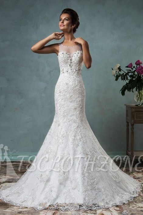 Latest Tulle Mermaid Long 2022 Wedding Dress New Arrival Lace Sweep Train Bridal Gown