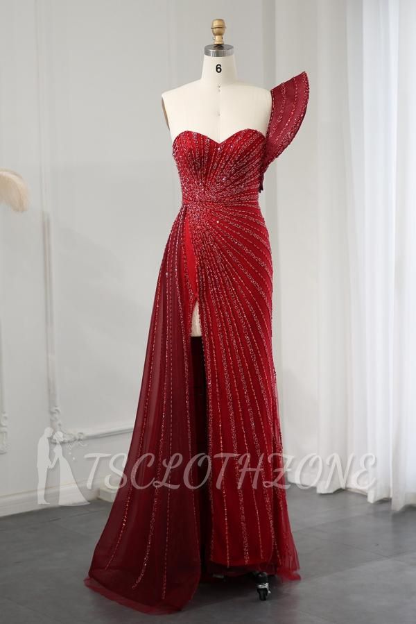 Designer evening dresses long red | Prom dresses with glitter