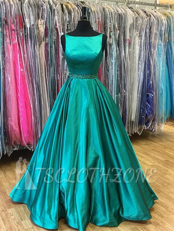 A-Line Beadings Green Sleeveless 2022 Stunning Prom Dress