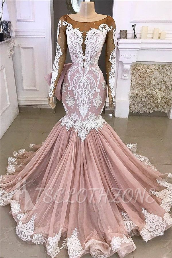 Lace Mermaid Appliques Formal Gowns | Exquisite Evening Dresses