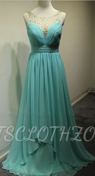 Blue Chiffon Sexy Evening Dress Ruffle 2022 Popular Long Dress with Beadings