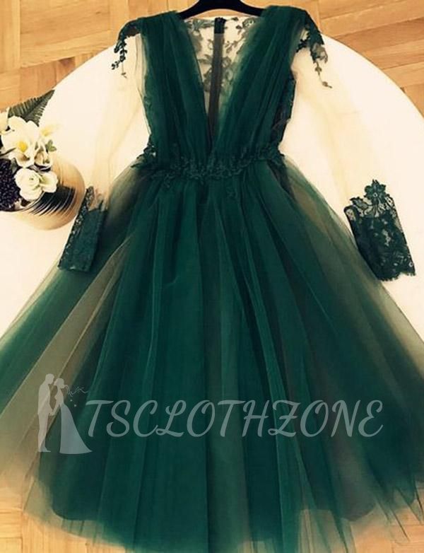 Fashion A-Line Appliques V-Neck Tulle Sleeveless Short Prom Dress