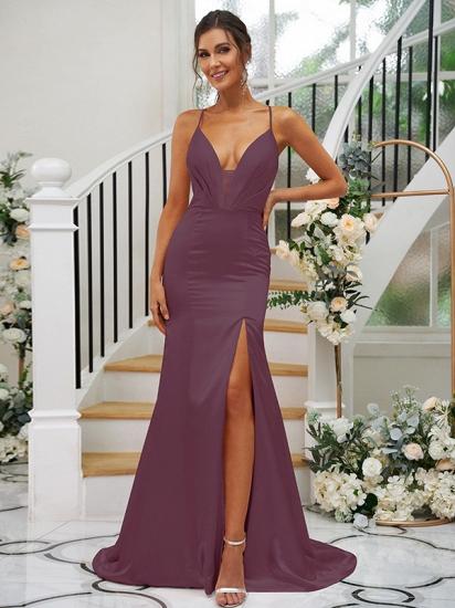 Pink Simple Split Evening Dress | Long Prom Dress Cheap_37
