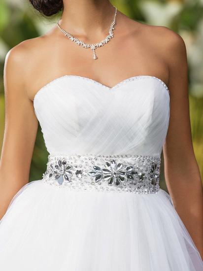 Gorgeous Ball Gown Wedding Dress Sweetheart Tulle Sleeveless Bridal Gowns Open Back On Sale_7