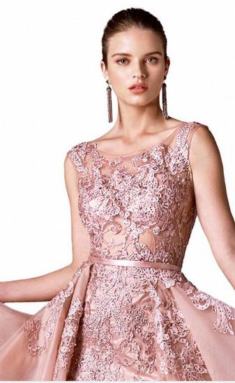 Stunning Scoop Neck Sleeveless A-line Prom Dress Side Slit_5