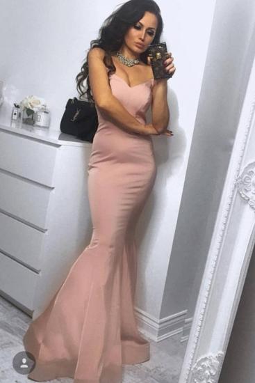 Hot and Sexy Strapless Mermaid Dusty Pink Simple Prom Dress in affordable price_1