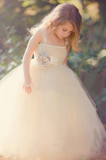 Lovely Sleeveless Tulle Girls Pageant Dress With Flower