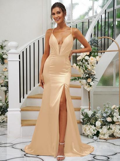 Pink Simple Split Evening Dress | Long Prom Dress Cheap_8