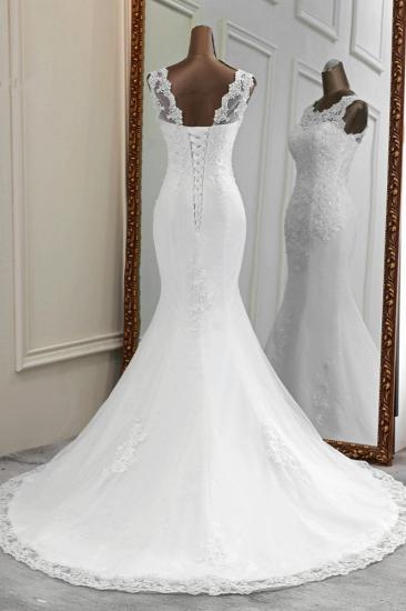 TsClothzone Glamorous Jewel Lace Beading Wedding Dresses Sleeveless Appliques Mermaid Bridal Gowns_3