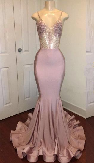 Spaghetti Straps Sparkling Beads Prom Dresses | 2022 Pink Sequins Sexy Backless Evening Gown_2