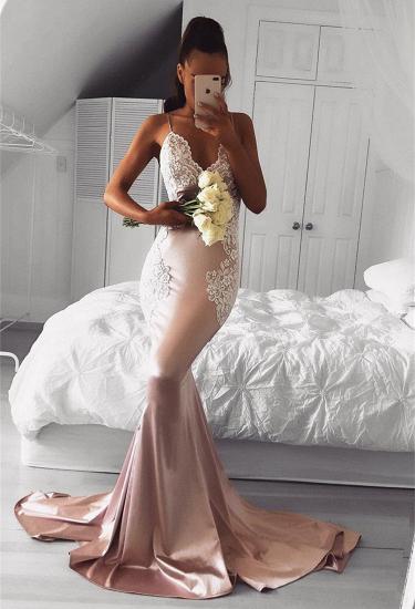 Cute Lace Mermaid Spaghetti-Strap Sleeveless Prom Dress