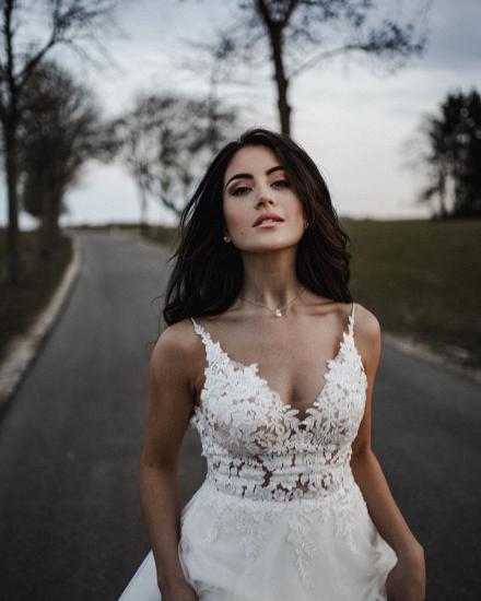Sleeveless Simple Wedding Dress Tulle Aline Maxi Dress For Bride_5