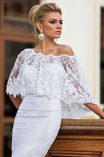 Elegant Spaghetti Straps Lace Wedding Dresses 2022 Mermaid Sweep Train Bridal Gowns_1