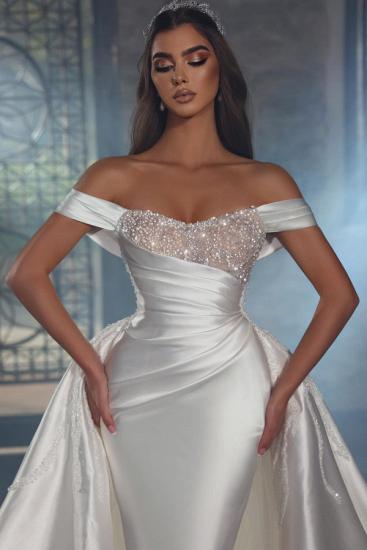 Luxury Wedding Dresses With Glitter | Satin wedding dresses A line_2