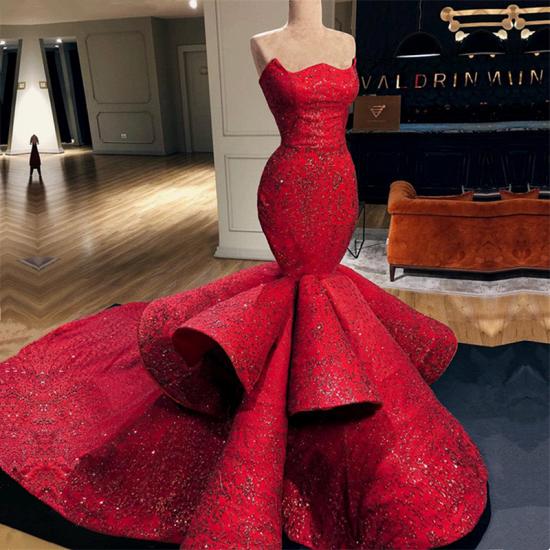 Fashion Mermaid Strapless Sleeveless Floor-Length Prom Dress_3