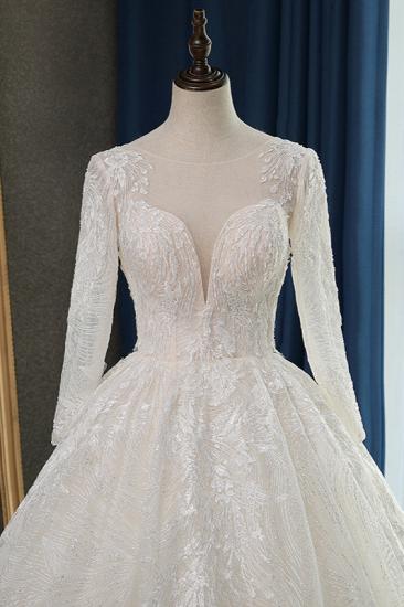 TsClothzone Glamorous Ballkleid Juwel Applikationen Brautkleid mit langen Ärmeln Brautkleider Online_6