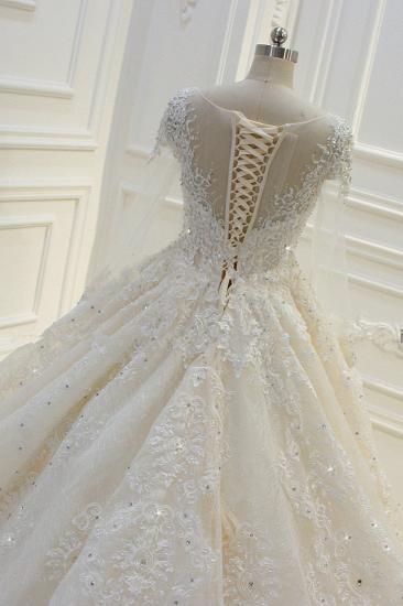Luxury Ball Gown Long Sleeves Lace Applqiues Beadings Wedding Dress_7