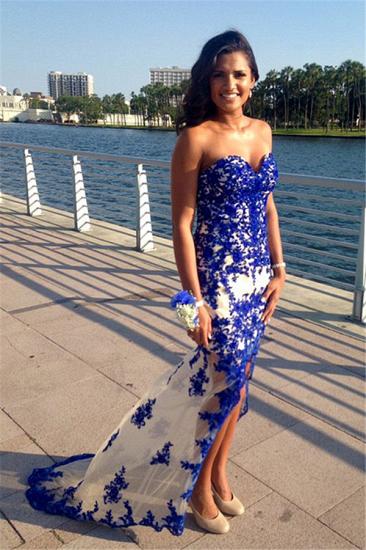 Sweetheart Blue 2022 Prom Dresses Sheer Tulle Lace Evening Gowns_2