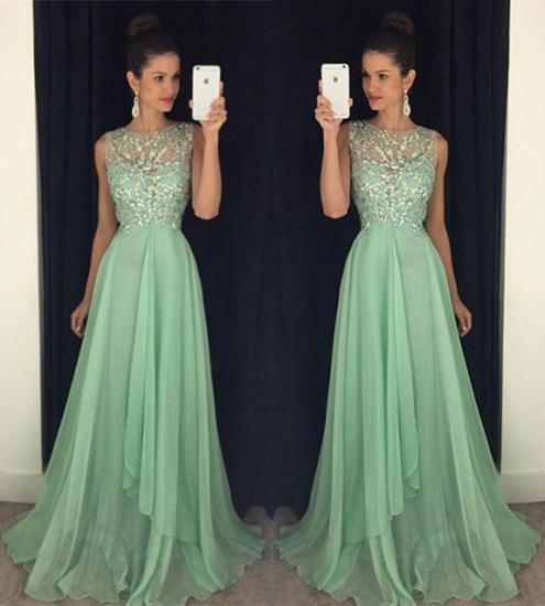 Crystal Halter Chiffon Long Prom Dress Latest Beading Backless Evening Gown_3