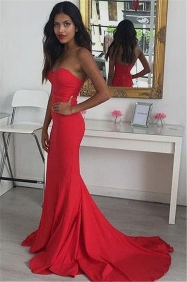 Sweetheart Red Sheath Tight Formal Dresses 2022 Cheap Open Back Evening Gown with Long Train