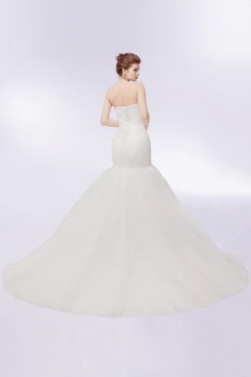 WANDA | Mermaid Sweetheart Strapless Ivory Tulle Wedding Dresses with Lace-up_6