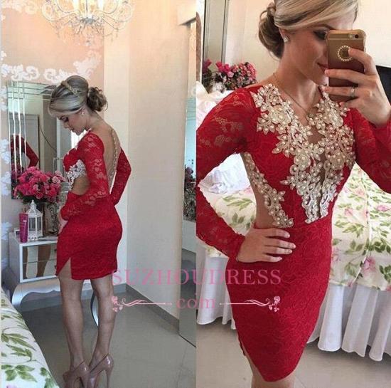 Sexy Sheath Pearls Hoco Dresses 2022 | Lace Short Homecoming Dresses BMT0_4