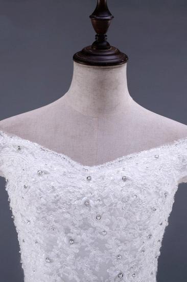 TsClothzone Elegantes schulterfreies Meerjungfrau-Hochzeitskleid in Weiß mit Herzausschnitt, ärmellosen Spitzenapplikationen, Brautkleidern mit Strasssteinen_6