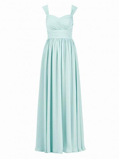 Long Green A-Line Chiffon Maxi Dress Bridesmaid Dress_5