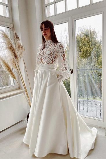 Designer Brautkleider mit Ärmeln | Brautkleider A-Linie Spitze
