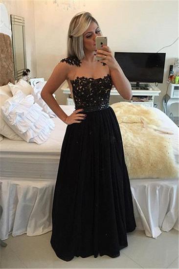 Gorgeous Black Chiffon Beading 2022 Prom Dress Lace Floor Length Evening Gown