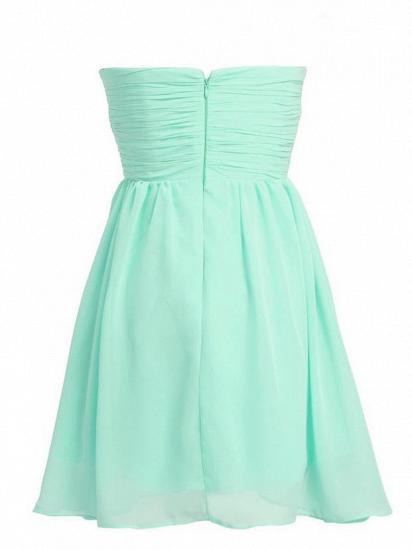 Elegant Light Green Sweetheart Chiffon Cocktail Dress Ruffles Beadings Zipper Short Homecoming Dress_2