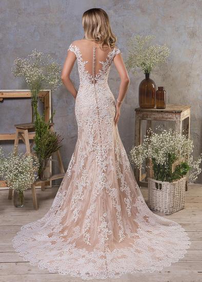 Elegant Off Sholder White/Ivory Lace Tulle Mermaid Wedding Dress online_2