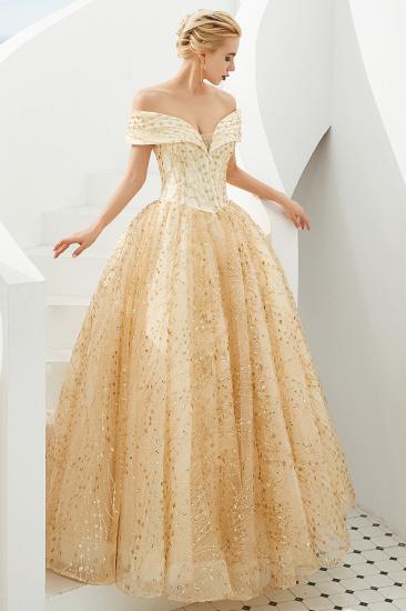 Herman | Luxury Off-the-shoulder Ball Gown for Prom/Evening with Sparkly Floral Appliques_6