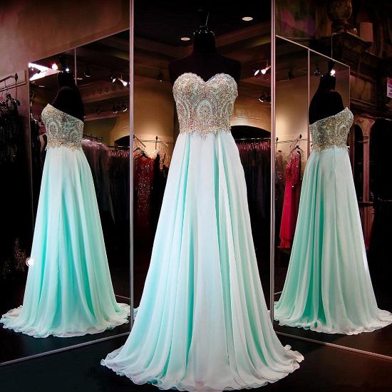 2022 Pretty Chiffon Prom Dress Sweetheart Sequins Beads Evening Dresses_3