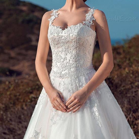 Lace Sheer Straps 2022 Wedding Gowns Cathedral Train Sweetheart Lace-Up Bridal Dresses_4