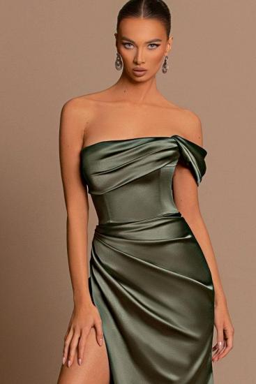 Olive Green Long Prom Dresses Cheap | Simple prom dresses_8
