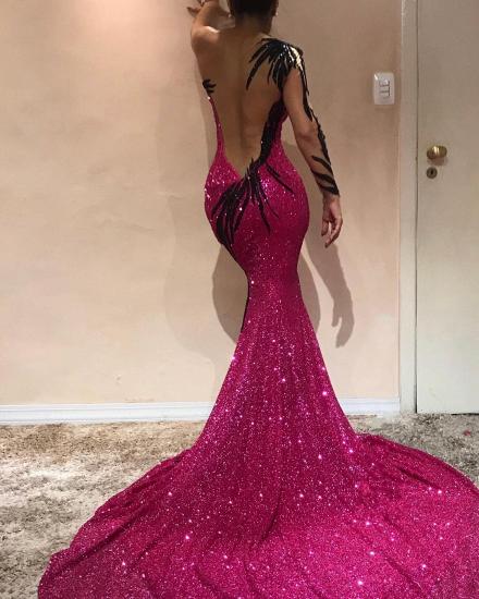 Sexy Mermaid Evening Dresses | One Sleeve Open Back Pageant Dress_2
