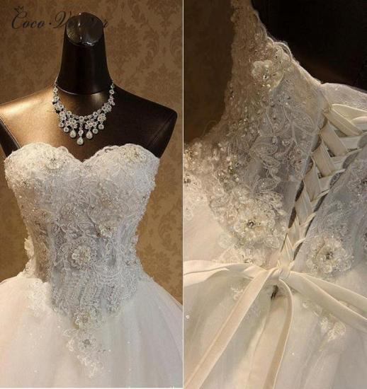 TsClothzone Elegantes, trägerloses Tüll-Ballkleid-Hochzeitskleid mit Applikationen und Pailletten-Schatz-Brautkleidern im Angebot_3