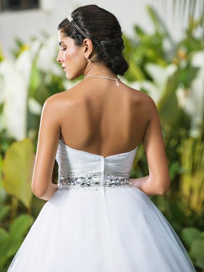 Gorgeous Ball Gown Wedding Dress Sweetheart Tulle Sleeveless Bridal Gowns Open Back On Sale_6