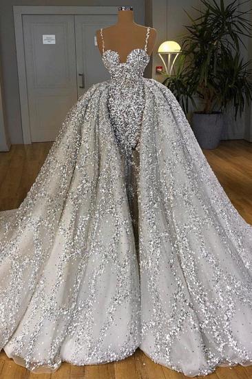Glitter Mermaid Ball Gown Spaghetti Sequins Tulle party Gown