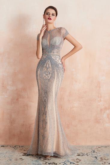 Chloe | Luxury Dark Navy Cap Sleeve Key hole Sparkle Prom Dress Online, Beautiful Champange Dresses for Evening Party_7