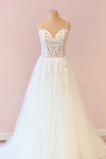 White wedding dresses A line | Wedding dresses with lace_1