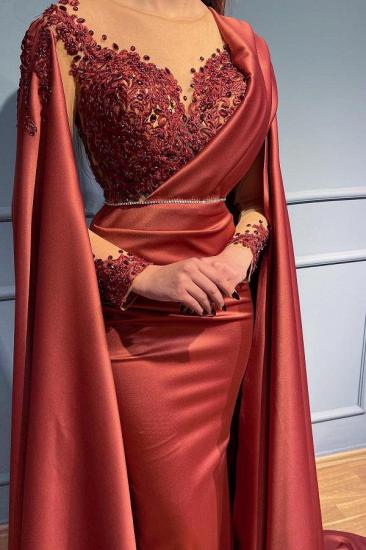 Red Evening Dresses With Sleeves | Long Prom Dresses Cheap_2