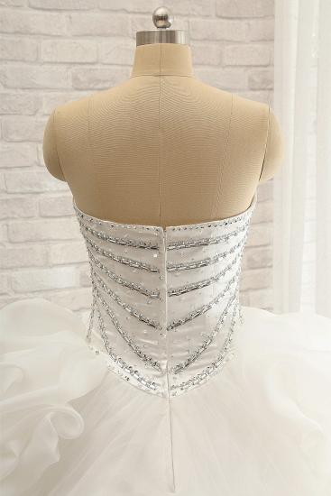 TsClothzone Glamorous Sweetheart White Pailletten Brautkleider mit Applikationen Tüll Rüschen Brautkleider Online_6