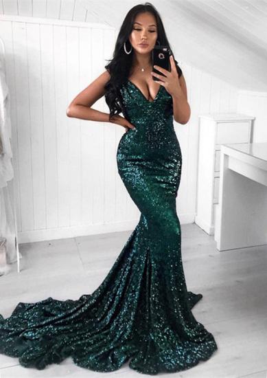 Green Sequins Prom Dress | Mermaid Evening Party Dress_2