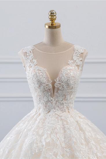 TsClothzone Exquisite Jewel Sleelveless Lace Wedding Dress Ball Gown appliques Bridal Gowns Online_5
