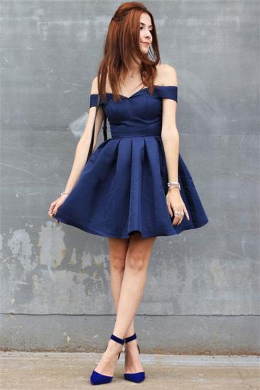 Off The Shoulder Navy Homecoming Dress | Sexy Short Hoco Dresses Online