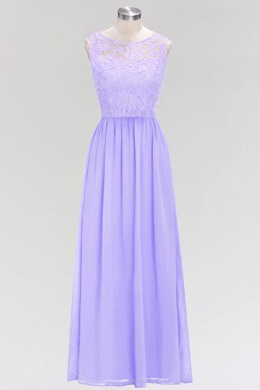 A-line Chiffon Lace Jewel Sleeveless Floor-Length Bridesmaid Dress with Ruffles_1